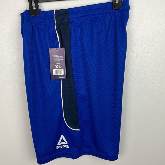 Reebok Mens Gym Shorts Color Blue/Black/White Size X-Large - Picture 4 of 5